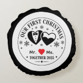 Personalized Keepsake Our First Christmas Mr & Ms Rond Kussen (Achterkant)