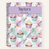 Personalized Keepsake Recipes Lavender Teal Cakes Notitieboek (Voorkant)