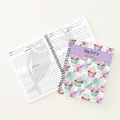 Personalized Keepsake Recipes Lavender Teal Cakes Notitieboek (Binnen)