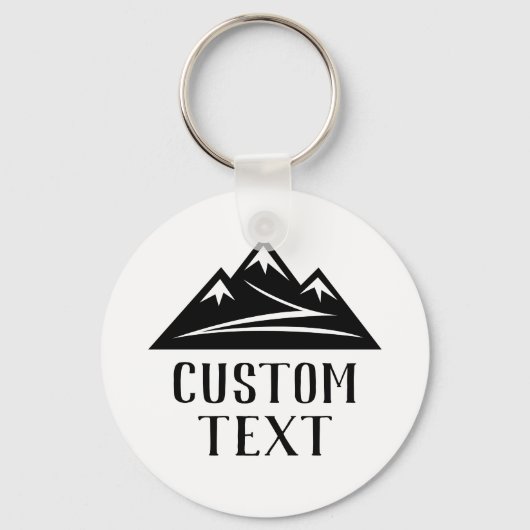 Personalized keychain with mountain peaks logo (Voorkant)