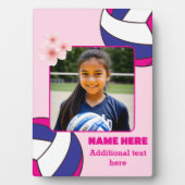 Personalized Kid Photo Girl Volleyball Fotoplaat (voorkant)