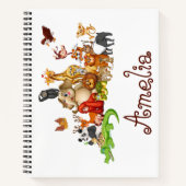 Personalized Kid's animals Sketch Notitieboek (Voorkant)