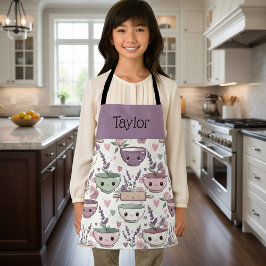 Personalized Kids Apron Adorable Smiling Mom Me Schort