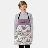 Personalized Kids Apron Adorable Smiling Mom Me Schort (Gedragen)