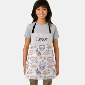 Personalized Kids Apron Kawaii Heart Baking Name  Schort (Insitu)