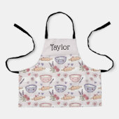 Personalized Kids Apron Kawaii Heart Baking Name  Schort (Voorkant)