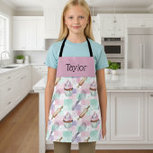 Personalized Kids Apron Pastel Baking Crew Mom Me Schort