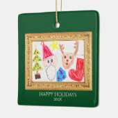 Personalized Kids Art & Photo Christmas Ornament (Links)