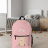 Personalized Kids' Backpack with Bear and Name Bedrukte Rugzak