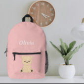 Personalized Kids' Backpack with Bear and Name Bedrukte Rugzak