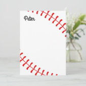 Personalized Kids Baseball Notecards Bedankkaart (Staand voorkant)