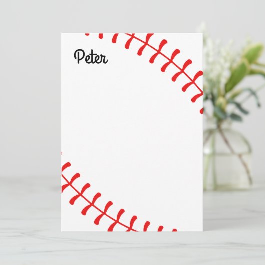 Personalized Kids Baseball Notecards Bedankkaart (Staand voorkant)
