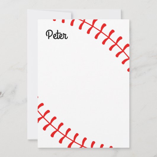 Personalized Kids Baseball Notecards Bedankkaart (Achterkant)