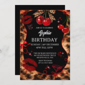 Personalized Kids Birthday Invitation Black Party  Kaart (Voorkant / Achterkant)