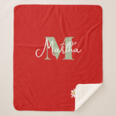 Personalized Kids' Blanket with Initial and Daisi Sherpa Deken (Voorkant)