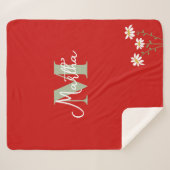 Personalized Kids' Blanket with Initial and Daisi Sherpa Deken (Voorkant (horizontaal))