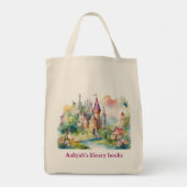 Personalized Kid's Castle Two Library Book Tote Bag (Achterkant)