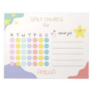 Personalized Kids Chore Chart Encouraging Rewards Notitieblok
