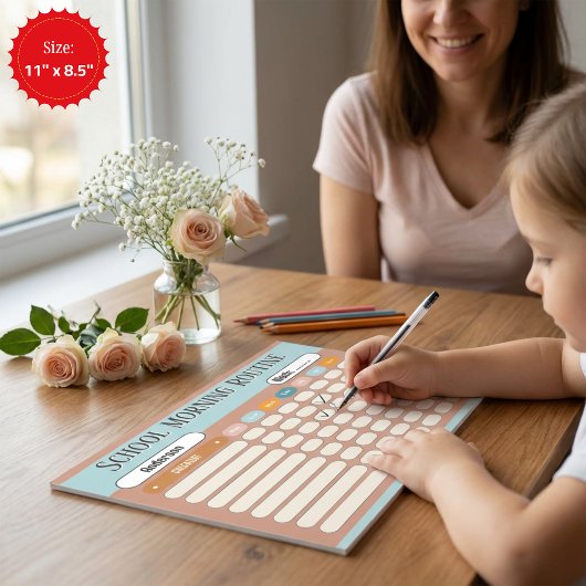 Personalized Kids Daily Routine Checklist Colorful Notitieblok