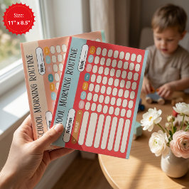 Personalized Kids Daily Routine Checklist Colorful Notitieblok