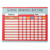 Personalized Kids Daily Routine Checklist Colorful Notitieblok (Voorkant)