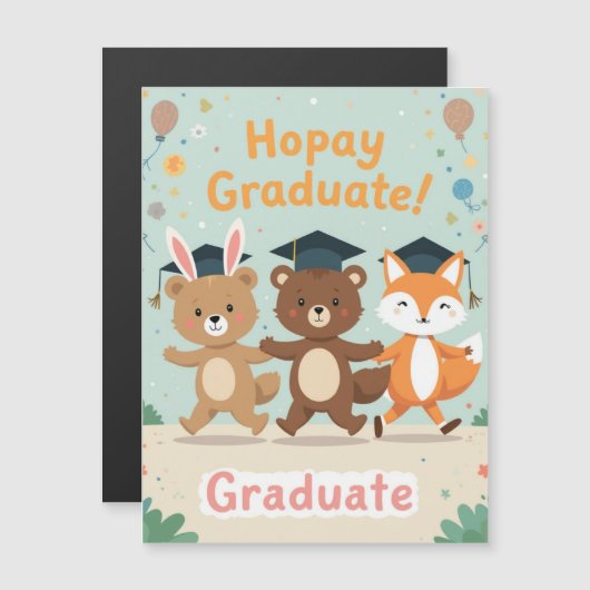 Personalized Kids Graduation Card Magnetische Uitnodiging (Voorkant / Achterkant)
