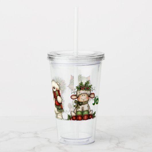 Personalized Kids Holiday  Acryl Drinkbeker (Voorkant)