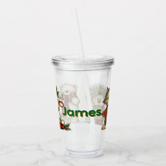 Personalized Kids Holiday  Acryl Drinkbeker