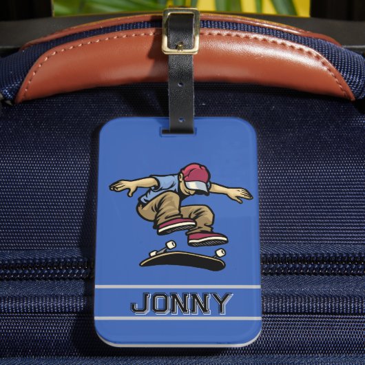 Personalized Kids Kick Flip  Bagagelabel (Voorkant Insitu 2)