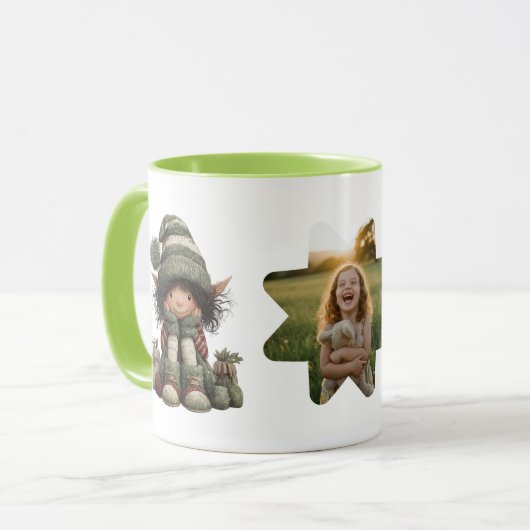 Personalized Kids Mug with Custom Name and Photo Mok (Voorkant links)