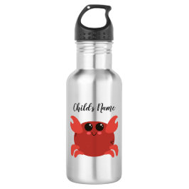 Personalized Kids Name Crab Cartoon  Waterfles