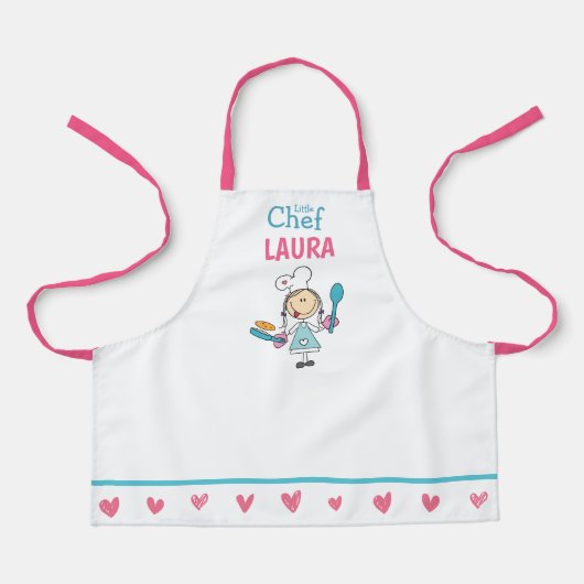 Personalized Kids Pancake Chef Apron Schort (Voorkant)