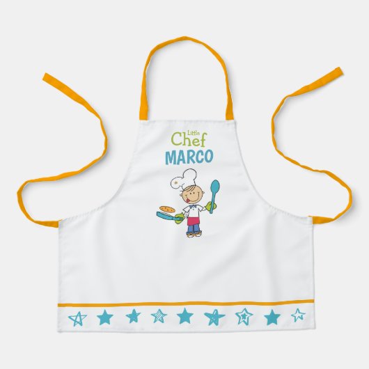 Personalized Kids Pancake Chef Apron With Stars Schort (Voorkant)