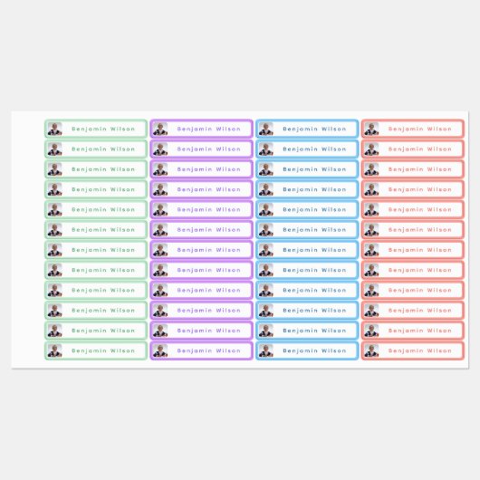 Personalized Kids Photo Name Waterproof  Labels (Vel)