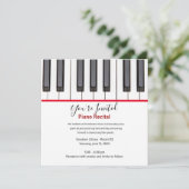 Personalized Kids Piano Recital Invitation (Staand voorkant)