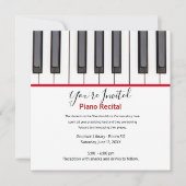 Personalized Kids Piano Recital Invitation (Voorkant)