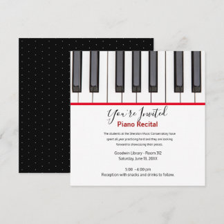 Personalized Kids Piano Recital Invitation