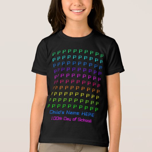 Personalized Kids Rainbow, Fun 100th Day of School Tri-Blend Shirt (Voorkant)