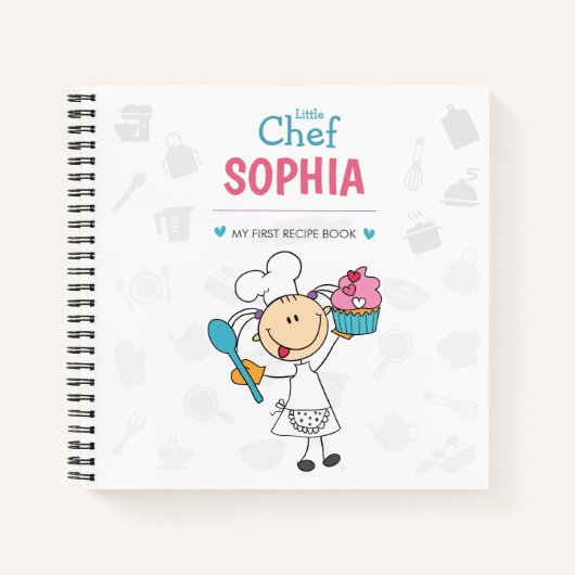 Personalized Kids Recipe Notebook – Little Chef Notitieboek (Voorkant)