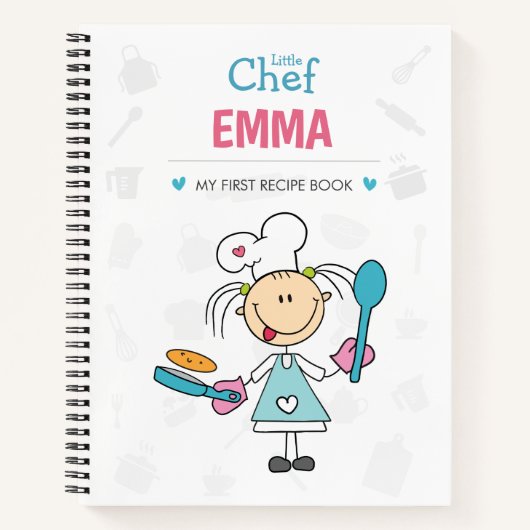 Personalized Kids Recipe Notebook – Little Chef Notitieboek (Voorkant)