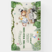  Personalized Kids Safari Birthday Welcome Banner (Verticaal)