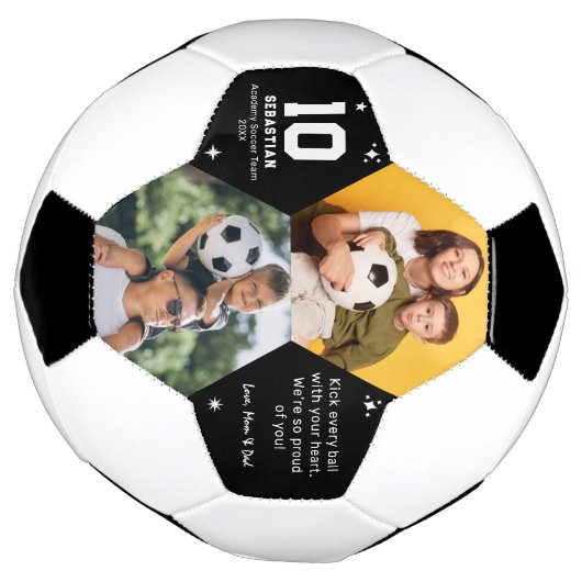 Personalized Kids Soccer Photo and Custom Message Voetbal (Gedraaid)