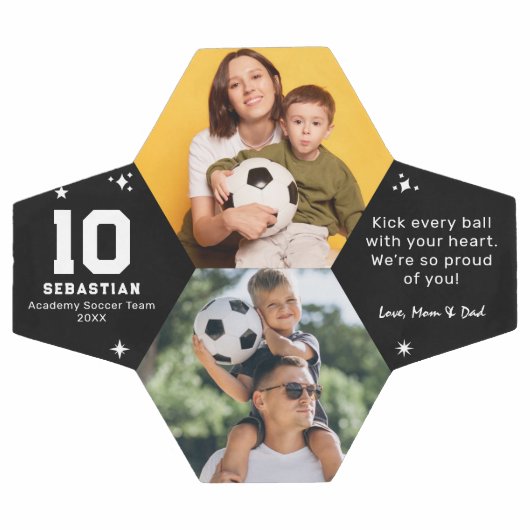 Personalized Kids Soccer Photo and Custom Message Voetbal (Enkel)