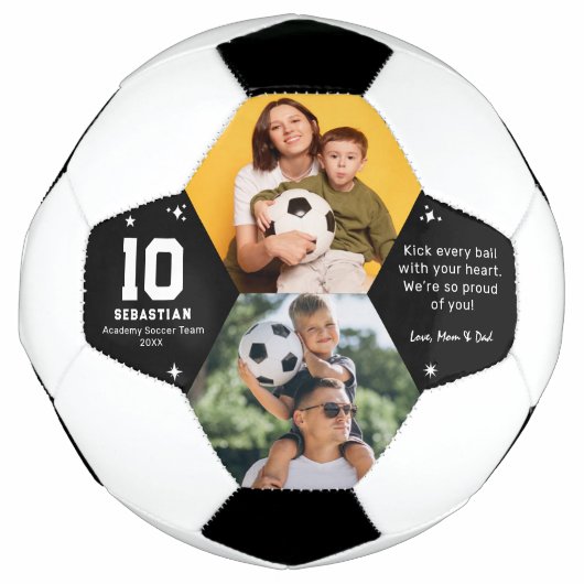 Personalized Kids Soccer Photo and Custom Message Voetbal (Voorkant)