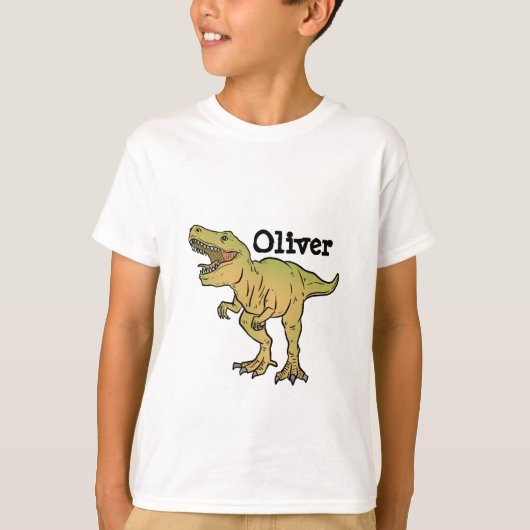 Personalized Kids T-REX Dinosaur Birthday T-shirt (Voorkant)