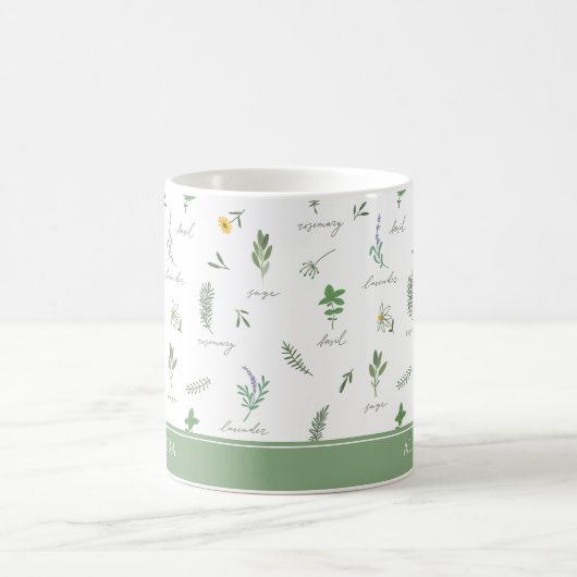 Personalized Kitchen Garden Botanical Mug Koffiemok (Center)