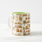 Personalized Kitchen Shelves Pattern Coffee Mug Tweekleurige Koffiemok (Voorkant links)