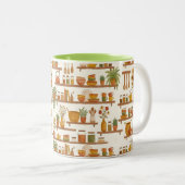 Personalized Kitchen Shelves Pattern Coffee Mug Tweekleurige Koffiemok (Voorkant rechts)
