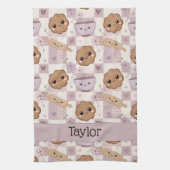 Personalized Kitchen Tea Towel Kawaii Cookie  Theedoek (Verticaal)