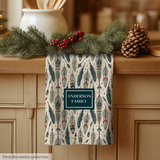 Personalized Kitchen Towel Ethnic Chic Vibe Theedoek